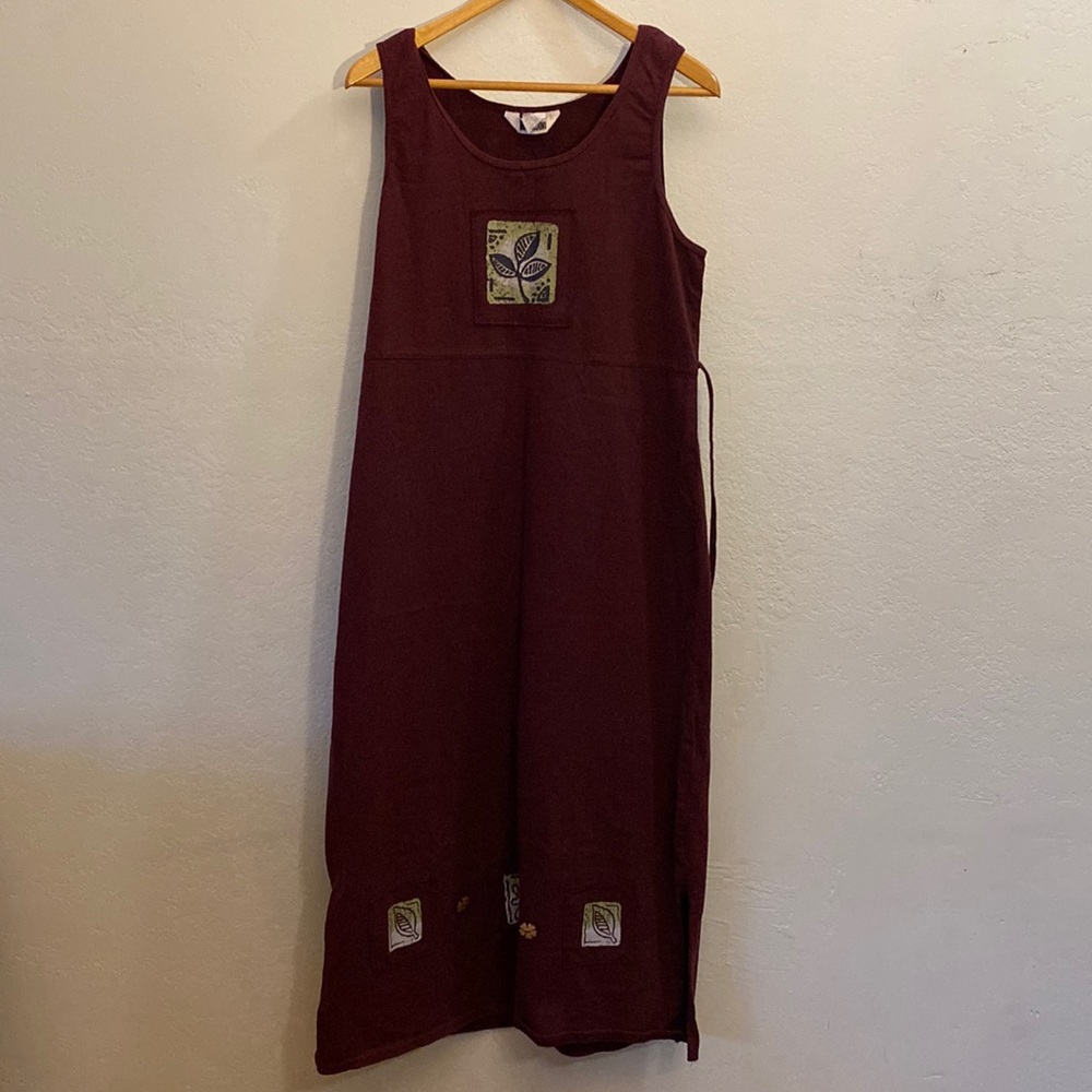 Nina Piccalino | Vintage Purple Dress w/ Leaf Print & Belt